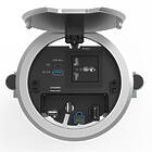 Kramer RTBUS-28xl(B) Round Table Connection Bus with USB-C and USB-A fast charging ports Sand-blasted Anodized Aluminum Top finished in black product image